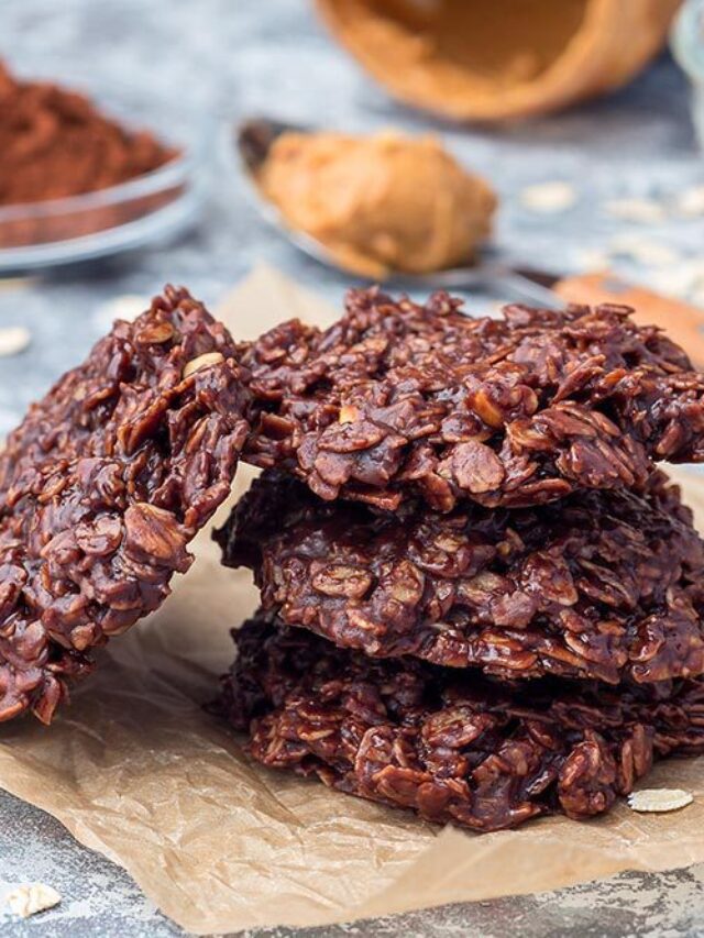 Flourless,No,Bake,Peanut,Butter,And,Oatmeal,Chocolate,Cookies,On