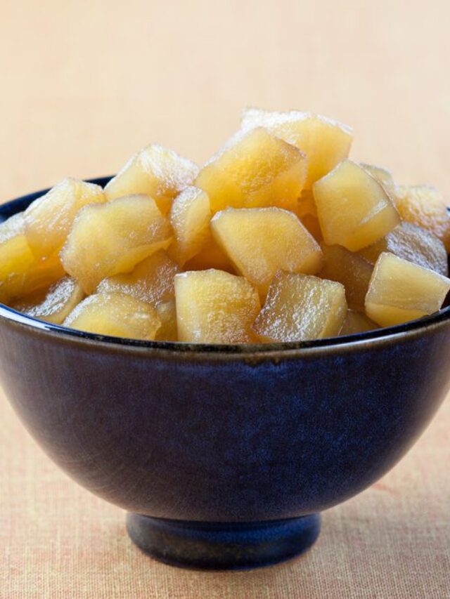 Bowl of sauteed apples with sugar and cinnamon
