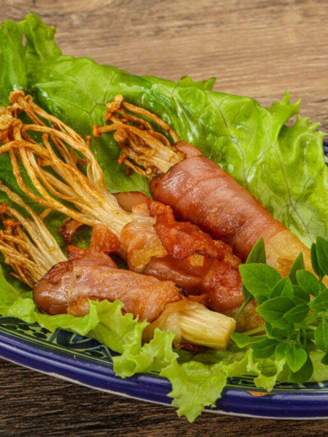 Spicy enoki mushrooms