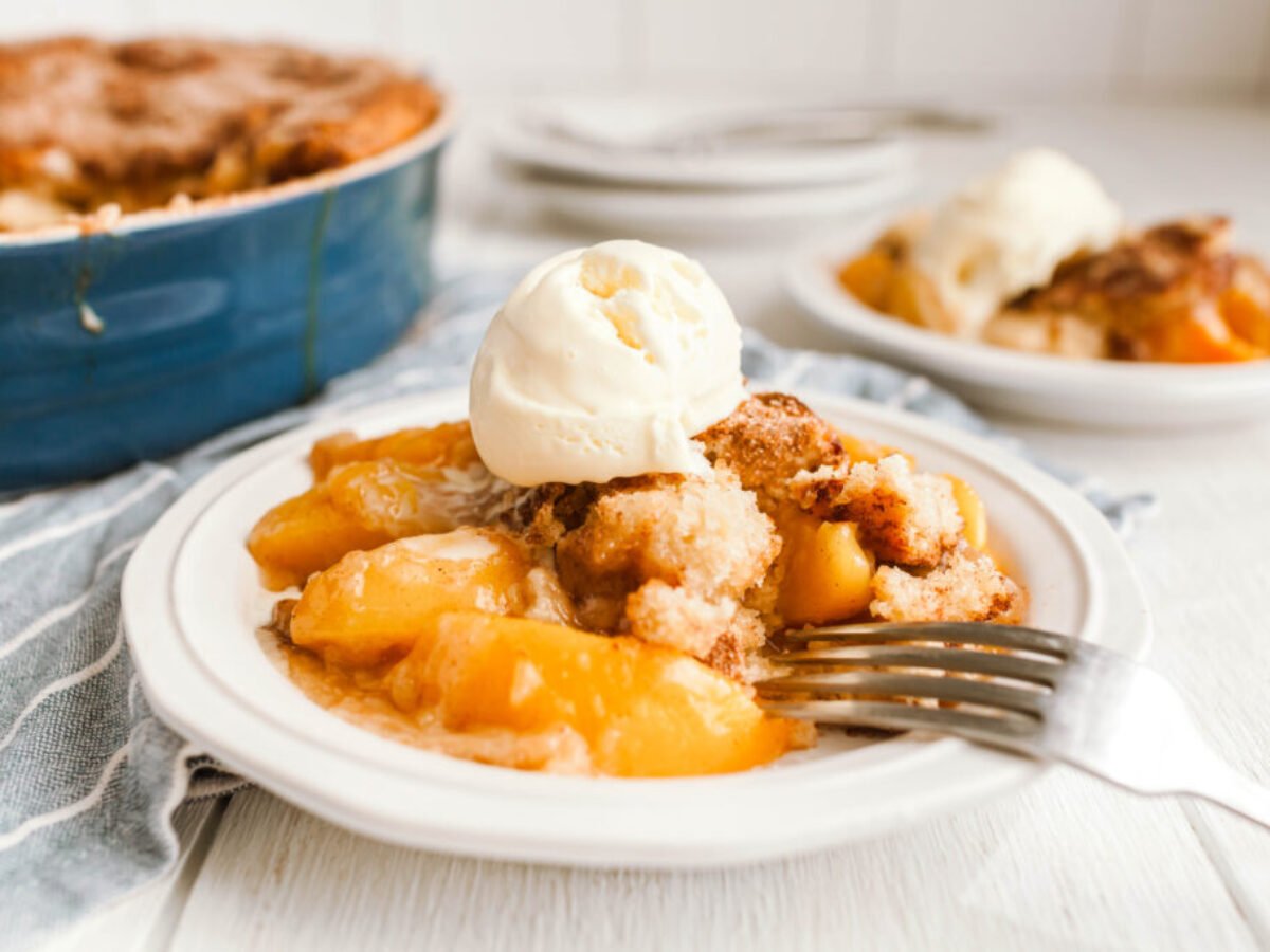 Sugar Free Peach and Banana Cobbler