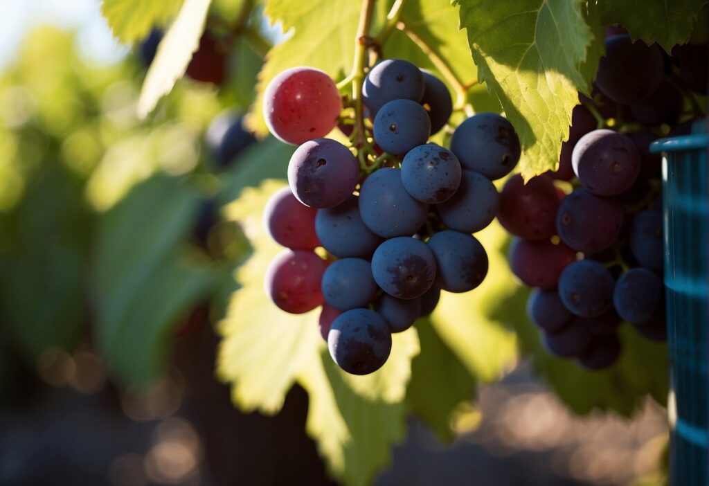 Fresh grapes in a ventilated container, away from direct sunlight. Remove spoiled grapes to prevent further contamination