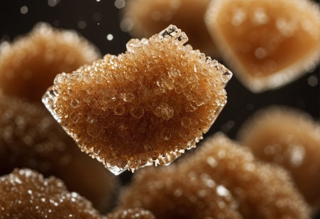 Brown sugar crystals surround and suffocate microbial cells, preventing their growth and preserving the food